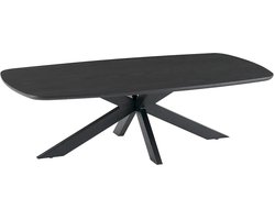 Vestland Ovale Eiken Salontafel - Zwart - 130x70x38 cm - Matrixpoot