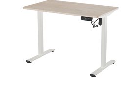 Vestland - Zit-Sta Bureau Elektrisch In Hoogte Verstelbaar - Geheugenfunctie - 100 x 60 CM - Eiken Wit