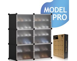 Vesto® Schoenenkast voor 24 Paar - Zwart - Ruim Schoenenrek voor Opslag – Opbergsysteem - Ideaal voor Organisatie - Stijlvol en Compact Design