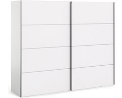 Veto Schuifdeurkast 2 deuren breed 243 cm wit.