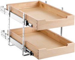 VEVOR 2-Laags Uittrekbare Houten Lade Onder Kastorganizer 315x533x76mm