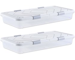 VEVOR 2 x Opbergkast onder het bed, oprolbaar met deksel, 101x51x15cm