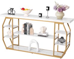 VEVOR 3-Laags Marmeren Consoletafel, Haltafel, Gouden Geometrische Tafel