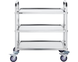 VEVOR 3-Laags Mobiele Laboratoriumwagen Rvs 181kg Laboratoriumkliniek Medische Technologie