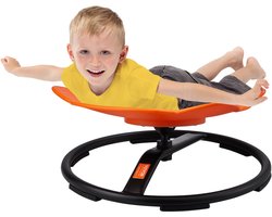 VEVOR 49.5 x 51.5 x 25 cm Kinderdraaistoel voor Zintuiglijke Training, Metaal + PP-Kunststof, Max. 100 kg Draagvermogen,Olifantvorm, 360° Draaibaar, Oranje
