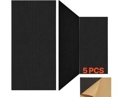 VEVOR 5x Akoestische Panelen Akoestische Wandpanelen 1200x600x10mm Zelfklevend Zwart