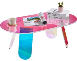 VEVOR Acryl Bijzettafel 95 X 50 cm, Kleurrijke Acryl Bijzettafel, Bartafel Gemakkelijk Schoon Te Maken, Acryl Salontafel voor Koffie, Drankjes, Eten, Snacks, Salontafel voor Woonkamer, Slaapkamer Etc