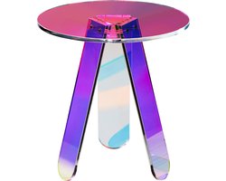 VEVOR Acryl Bijzettafel φ45 X 48 cm, Kleurrijke Acryl Bijzettafel, Bartafel Gemakkelijk Schoon Te Maken, Acryl Salontafel voor Koffie, Drankjes, Eten, Snacks, Salontafel voor Woonkamer, Slaapkamer Enz