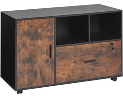 VEVOR Archiefkast Kantoorkast Gemaakt van Hout Afsluitbaar Rustiek Bruin Oprolbaar