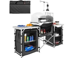 VEVOR Camping Outdoor Keukentafel - Opvouwbare Kook- en Opslagtafel - X-Vormig Aluminium Tafel voor BBQ en Picknick