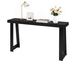 VEVOR Consoletafel, Bijzettafel Achter de Bank (140x30,5x81CM / LxBxH), Rechthoekige Bijzettafel van Meerlaags Plaatmateriaal voor Hal, Slaapkamer, Woonkamer, Entree, Moderne Zwarte Haltafel