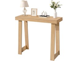 VEVOR Consoletafel, Bijzettafel Achter de Bank (91,5x30,5x81CM / LxBxH), Rechthoekige Bijzettafel van Meerlaags Plaatmateriaal voor Hal, Slaapkamer, Woonkamer, Entree, Moderne Haltafel van Natuurlijk Hout