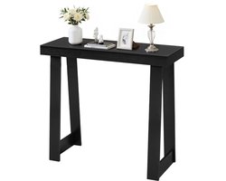 VEVOR Consoletafel, Bijzettafel Achter de Bank (91,5x30,5x81CM / LxBxH), Rechthoekige Bijzettafel van Meerlaags Plaatmateriaal voor Hal, Slaapkamer, Woonkamer, Entree, Moderne Zwarte Haltafel