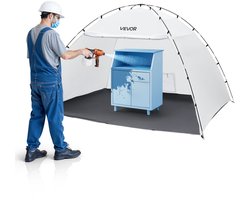 VEVOR Draagbare Spuitcabinetent (293x230x188 cm Werkoppervlak) Spuitcabinetent voor Spuitverven, Waterdichte Spuitcabine met Geïntegreerde Vloer en Oproldeur voor Kasten, Stoelen en Tafels