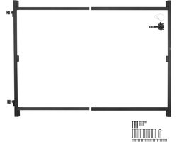 VEVOR Gate Kit Poortframeset Verstelbaar voor Opening 915-1524mm Zwart Ijzer