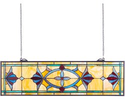 VEVOR Glas-In-Lood Raampaneel Raamdecoratie Hangend 813x250mm Rechthoekig Vintage