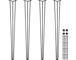 VEVOR Haarspeld Tafelpoten Hoogte 101,6 Cm Meubilair metalen Tafelpoten 3 Staven Bureaupoten Staal Meubelpoten Hairpin Set Van 4 voor Bijzettafels, Banktafels, Houten Banken, Hoge Stoelen, Bartafels