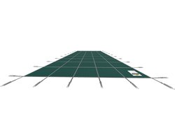 VEVOR Inbouw Zwembadafdekking 5,47x12,7 m PP Rechthoekige Afdekking Buitenzwembad tegen Puin Sneeuw Solar Zwembad Beschermer Strakke Mesh Aardbout Messing voor Zwembaden 4,87x12,2 m Tuin Huis Groen