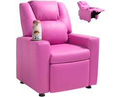 VEVOR Kinderfauteuil PU Lederen Kinderstoel met Bekerhouder Verstelbaar