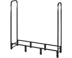 VEVOR Metalen Haardhoutrek, 122x32x118 Cm, Haardhoutrek, Haardhoutberging, Max. Draagvermogen 181 Kg, Haardhoutrek, Haardhoutopslag, Stapelhulp voor Veranda'S, Patio'S En Tuinen