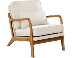 VEVOR Mid-Century Modern Accent Chair Linnen Fauteuil Met 145mm Kussen