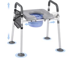 VEVOR Nachtkastje Commode Stoel Toiletverhoger 227kg Hoogte Verstelbaar 3-In-1