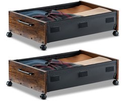 VEVOR Onderbed Ladekast Onderbed Opbergbox 65x46x18cm 2 stuks Opbergdoos