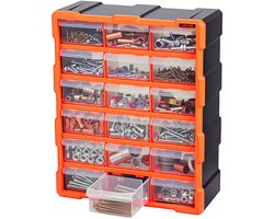 VEVOR Opbergdoos voor Kleine Onderdelen met 18 Lades, Pp-Assortimentsdoos voor Wandmontage, Draagvermogen Van 10 Kg, Dubbel Vergrendelbare Sorteerdoos, Opbergdoos voor Ijzerwaren, Schroeven en Kleine Onderdelen