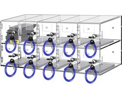 VEVOR Opbergkast voor Mobiele Telefoon, 10 Compartimenten Acrylmateriaal met Deursloten en Sleutels, Kast, Zakkantoor, Klaslokaal, Sportschool, Doos, Transparant