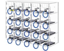 VEVOR Opbergkast voor Mobiele Telefoon, 20 Vakken Acrylmateriaal met Deursloten en Sleutels, Wandgemonteerde Kast, Zakkantoor, Klaslokaal, Sportschool, Doos, Transparant