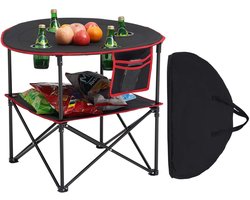 VEVOR Opvouwbare Tafel Draagbare Picknicktafel Buffettafel Oxford Stof 72cm Zwart