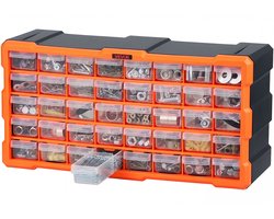 VEVOR Organizer voor Kleine Onderdelen met 40 Lades, Pp-Assortimentsdoos voor Wandmontage, Draagvermogen Van 8 Kg, Dubbel Vergrendelbare Sorteerdoos, Opbergdoos voor Ijzerwaren, Schroeven en Kleine Onderdelen
