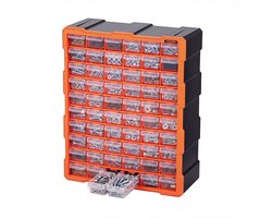VEVOR Organizer voor Kleine Onderdelen met 60 Lades, Pp-Assortimentsdoos voor Wandmontage, Draagvermogen Van 10 Kg, Dubbel Vergrendelbare Sorteerdoos, Opbergdoos voor Ijzerwaren, Schroeven en Kleine Onderdelen