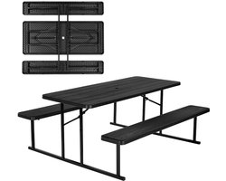 VEVOR Picknicktafel Tuinbank Tuintafel Zitgroep Opvouwbare Eettafel Kamperen