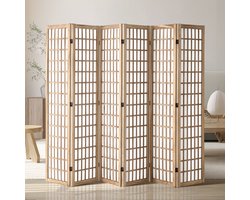VEVOR Roomdivider Japans 6-Delig Kamerscheidingsscherm Houten Privacyscherm