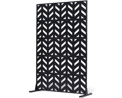 VEVOR Screen Room Divider Privacy Scherm Partitie Metaal 120x50.8x183cm Zwart