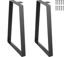 VEVOR Set Van 2 Tafellopers 406,4 Mm Hoog Tafelframe 181 Kg Draagvermogen Tafelpoten van Koolstofstaal Meubelpoten Zwart Tafelonderstel Ideaal voor Keukentafels Woonkamer Consoles Studiotafels