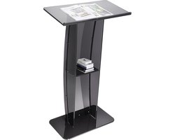 VEVOR Sta-Bureau Lessenaar 685 X 330 X 1198 Mm, Podiumstandaard met Breed Leesgedeelte En Opbergplank, Sta-Bureau voor Kerk, Kantoor, School, Zwart Podium 30 Kg Draagvermogen