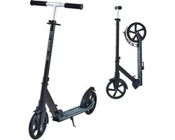 VEVOR Step (2 Wielen) voor Kinderen Vanaf 8 Jaar, Stadsstep, Kinderstep, Straatstep met In Hoogte Verstelbaar Stuur, Antislip Deck en Opvouwbaar Frame, Step tot 100 Kg, Zwart