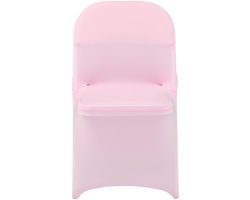 VEVOR Stoelhoezen, Stretch Stoelhoezen, 50 Stuks, Wasbare en Afneembare Stoelhoezen van Polyester-Spandex voor Bruiloften en Diners, Geschikt voor Klapstoelen, 45 X 46 X 77 cm, Roze