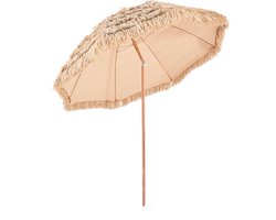 VEVOR Tiki-Parasol, 2,4 M Rieten Terrasparasol met Kantelfunctie, Hawaiiaanse Strandparasol met Duurzaam Pp-Riet En 8 Metalen Baleinen, Grasparasols voor Strand, Terras, Zwembad, Achtertuin En Tuin
