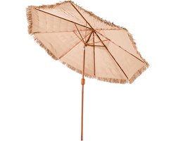 VEVOR Tiki-Parasol, 2,7 Meter Hoge Rieten Terrasparasol met Kantelfunctie, Hawaiiaanse Strandparasol met Duurzaam Pp-Riet En 8 Metalen Baleinen, Grasparasols voor Het Strand, Terras, Zwembad, Achtertuin En Tuin