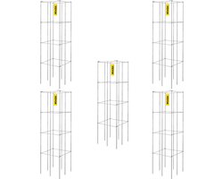 VEVOR Tomatenkooien Plantensteunkooi - 5st 117cm - Vierkant Staal 3,8ft - Zilver
