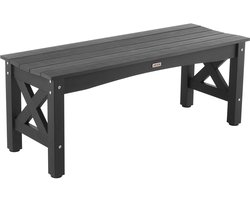 VEVOR Tuinbank Patiobank Balkonbank 113CM Verandabank Kunststof Zwart