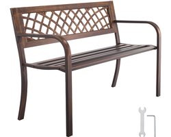VEVOR Tuinbank Patiobank Balkonbank 116CM Antiek Brons met Rugleuning
