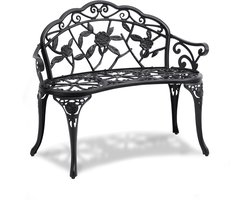 VEVOR Tuinbank Terrasbank van Metaal, 987MM Parkbank Rustbank 2118KG Draagvermogen, 3 Persoons Tuin- en Parkbank met Rugleuning en Armleuningen, Vintage Bank voor Tuin, Park, Erf, Veranda