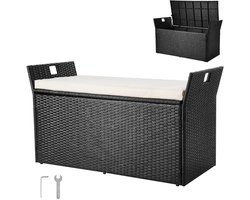 VEVOR Tuinbank Zitkist Bank Kussenbox PE Rotan 125x55x70cm