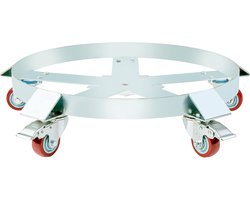 VEVOR vatenroller 250L transportrol carbonstalen rolplank binnendiameter Ø607mm vatenwagen met 5 universele wielen (2 met rem) transportwagen voor het vervoeren van vaten tot 567kg