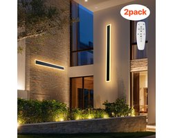 VEVOR Villa Wandlampen, 2-Pack, 100CM Lange Strips, Moderne Buitenwandlampen, 2700 K - 6000 K, IP65 Waterdicht, Roestvrij, Dimbaar, Wandlamp voor Thuis, Veranda, Terras, Tuin, Garage