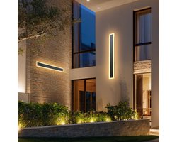 VEVOR Villa Wandlampen, 2-Pack, 800MM Lange Strips, Moderne Buitenwandlampen, 3000K Warm Wit, IP65 Waterdicht, Roestvrij, Wandlamp, voor Huis, Veranda, Tuin, Terras, Garage